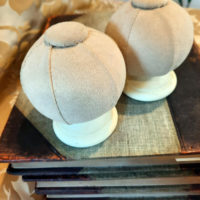 Suede covered Ball & Button Finials - Image 2