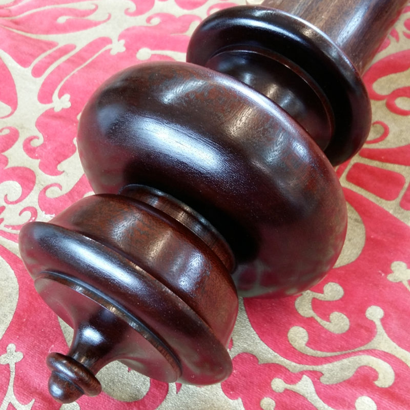 60mm Mahogany pole, finials and brackets - Image 3