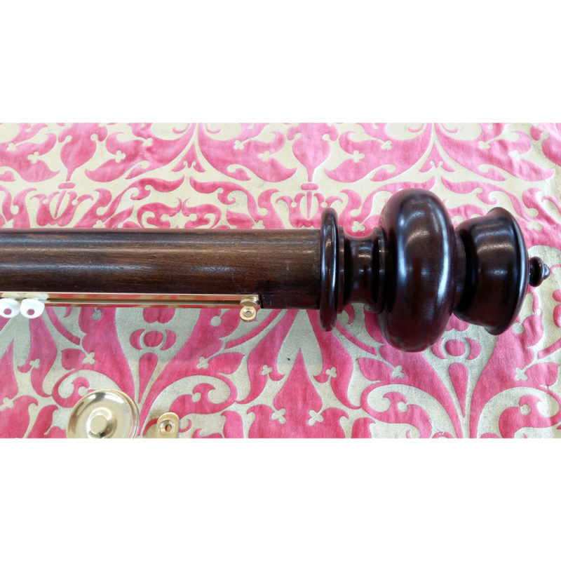 60mm Mahogany pole, finials and brackets - Image 2