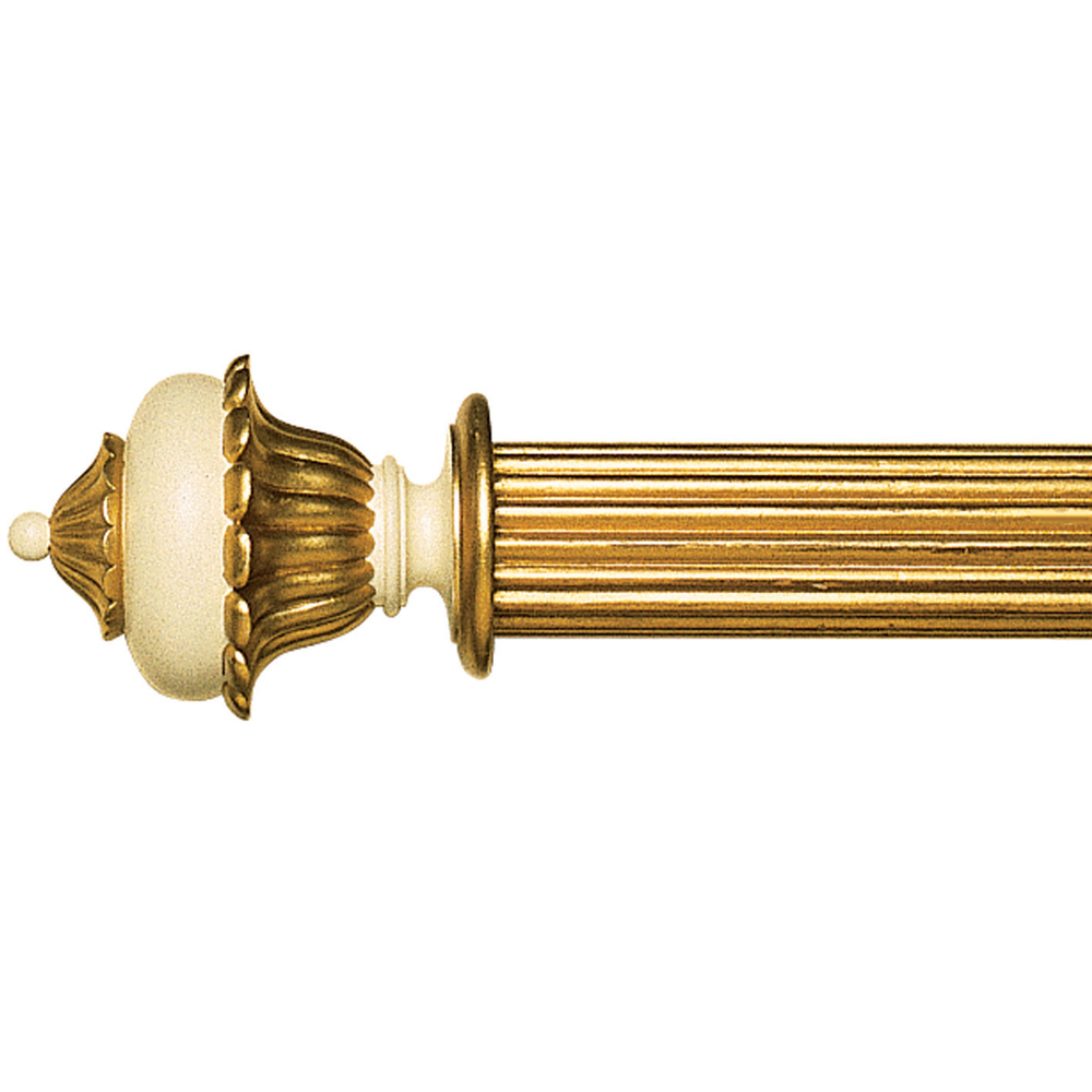 Chinese Vase finial on reeded curtain pole