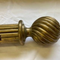 Distressed French Gilt pole with Swirling Ball finials.