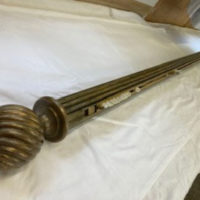 Distressed French Gilt pole with Swirling Ball finials. - Image 3