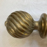 Distressed French Gilt pole with Swirling Ball finials. - Image 2