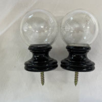 Black Lacquer and Glass Ball finials
