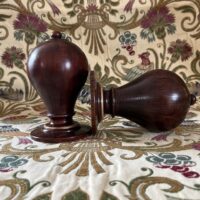 Mahogany finished Eddison finials