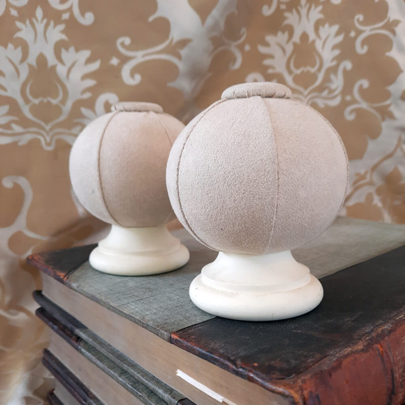 Suede covered Ball & Button Finials - Image 4