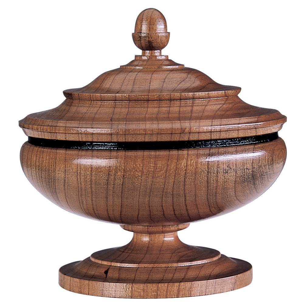Fairfax uncarved finial, cherry and black