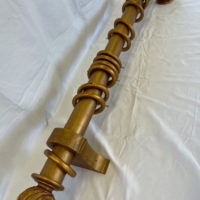 Gilt over Red pole with finials, brackets and rings. - Image 4