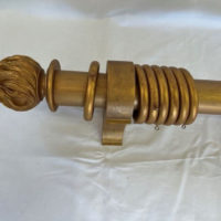 Gilt over Red pole with finials, brackets and rings. - Image 3
