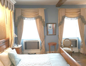 The French Bedroom with Open Twist Curtain Poles