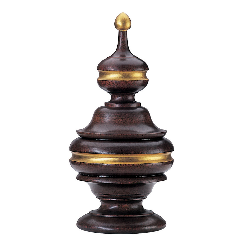 Inverted Rib and Ogee finial, mahogany and gilt