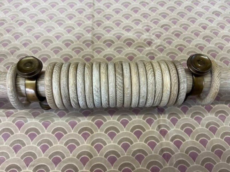 Limed Oak pole with brackets and rings. - Image 4