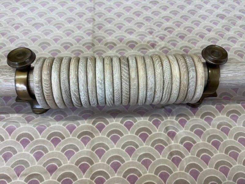 Limed Oak pole with brackets and rings. - Image 3