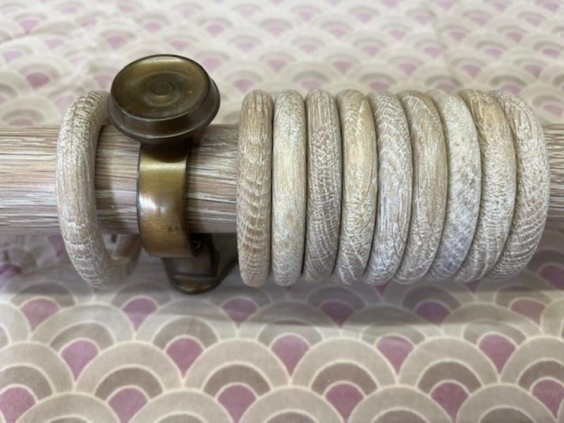 Limed Oak pole with brackets and rings. - Image 2