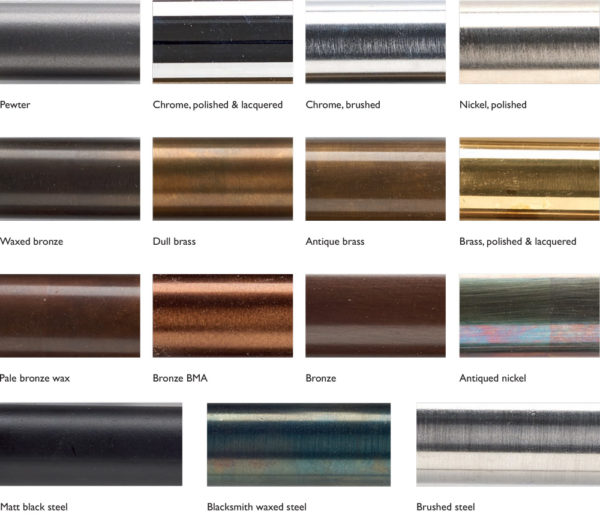 Metal Finishes – only available for metal items