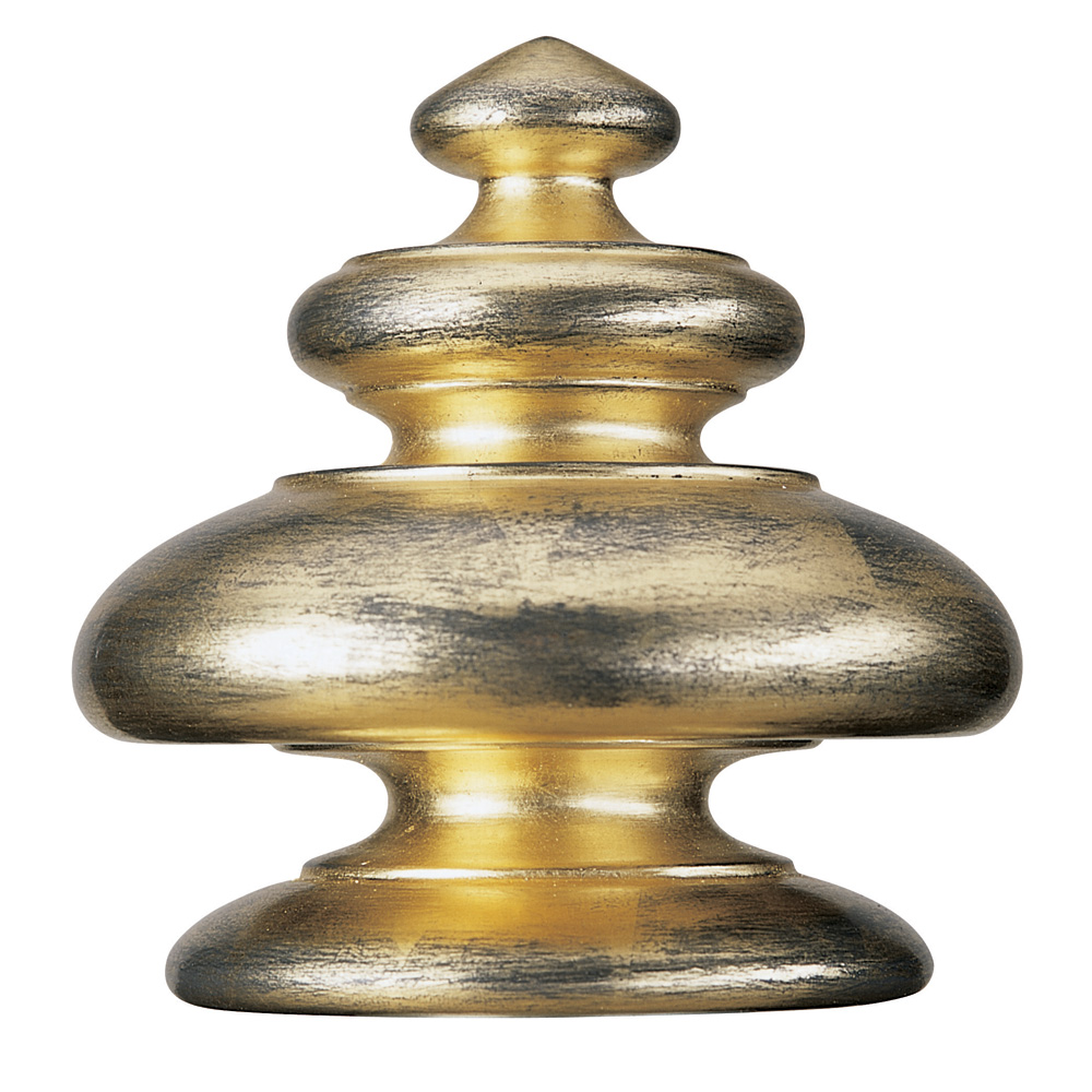 Orleans finial, Water Gilt Gold Leaf over grey, lightly distressed