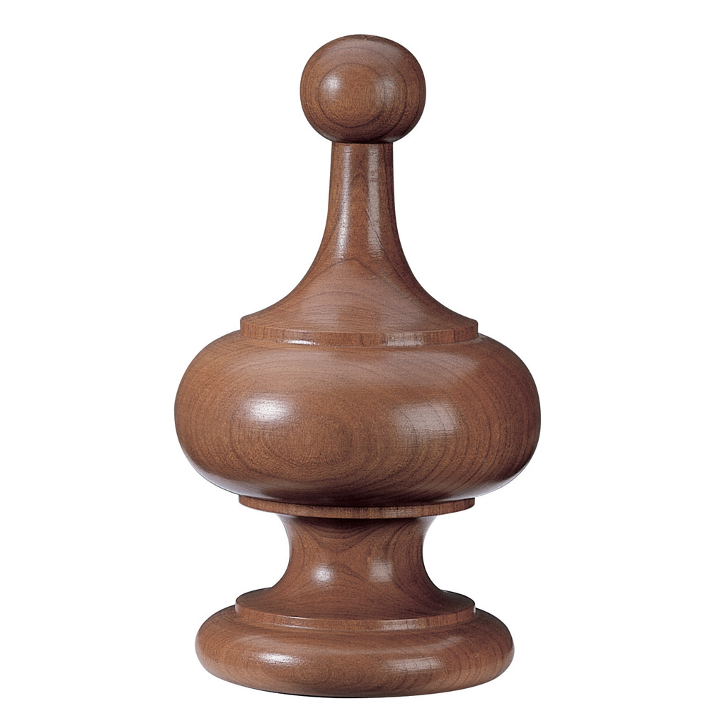Oval and Orb finial, cherry