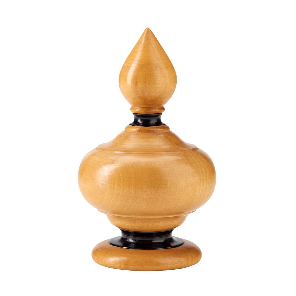 Oval and Pear finial, sycamore and black