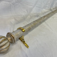 Gilt over White pole with finials and brackets. - Image 3
