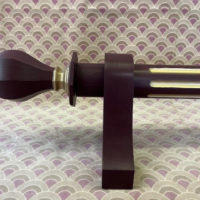 Brinjal fluted pole with finials and brackets.
