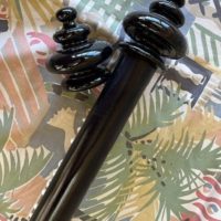 Black pole with Orleans finials. - Image 2