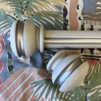 Grey and Silver Quatro pole and finials