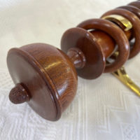 50mm dia. Mahogany pole with carved Goblet finials, rings and brackets