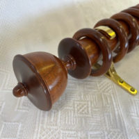 50mm dia. Mahogany pole with uncarved Goblet finials, rings and brackets