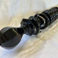 Black lacquered pole, rings, Octagon finials and nickel brackets