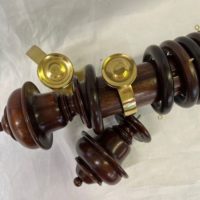 Fluted mahogany pole with Olympia finials