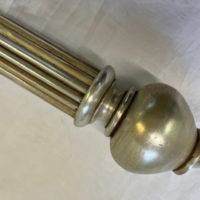 Distressed Silver DML reeded pole and Uncarved Jewel finials