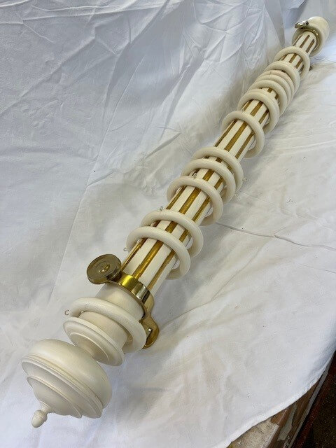 Cream and DML pole set including Chinese Vase finials - Image 2