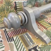 Plain pole set with Uncarved Lotus finials, Cup brackets and rings