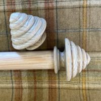 Pitch pine pole and Inca finials
