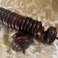 Medium Mahogany pole with Uncarved Fairfax finials and rings