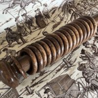 Medium Oak pole with Mushroom finials and rings