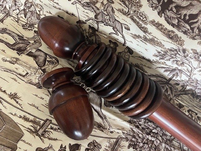 Medium Mahogany pole wth Acorn finials and rings