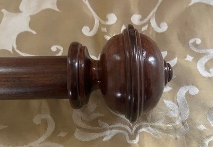 Dark Cherry pole with Rib & Button finials - Image 3