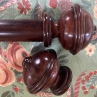 Dark Cherry pole with Rib & Button finials