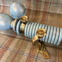 Paint and Gilt pole, Uncarved Empress finials and rings