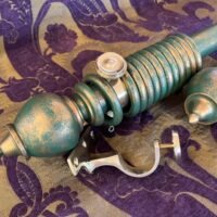 Gilt over paint pole, Jewel Uncarved finials and rings