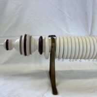 Painted pole with Inverted Rib & Ogee finials and rings