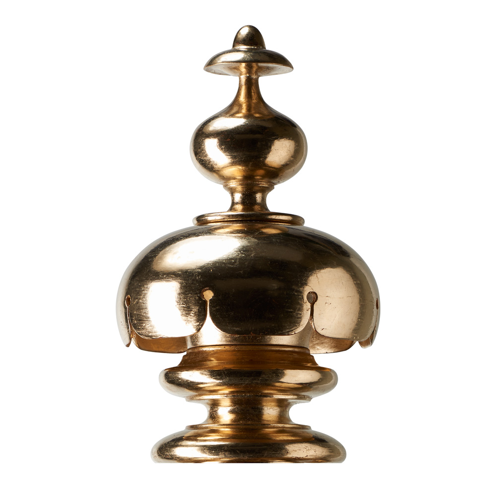 Scalloped Cover finial, Moongold