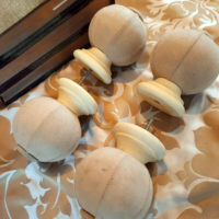 Suede covered Ball & Button Finials