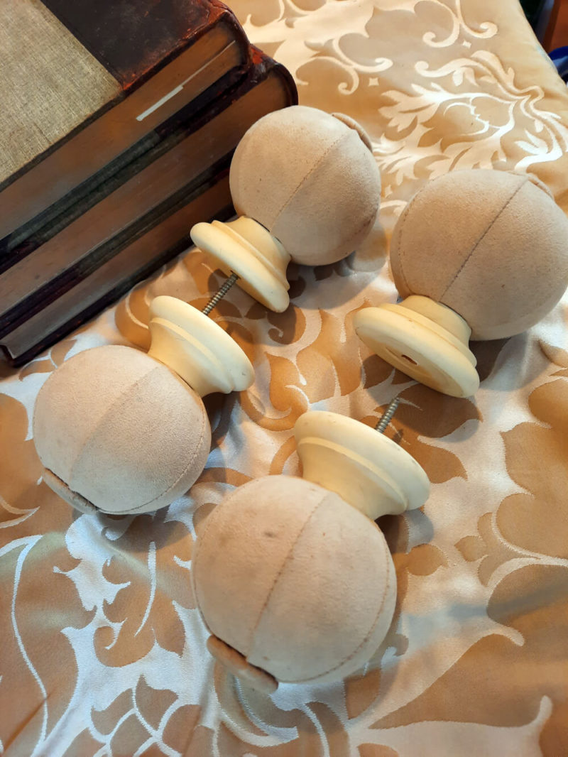 Suede covered Ball & Button Finials