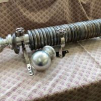 Distressed Silver Dutch Metal Leaf pole with finials, rings and brackets. - Image 3
