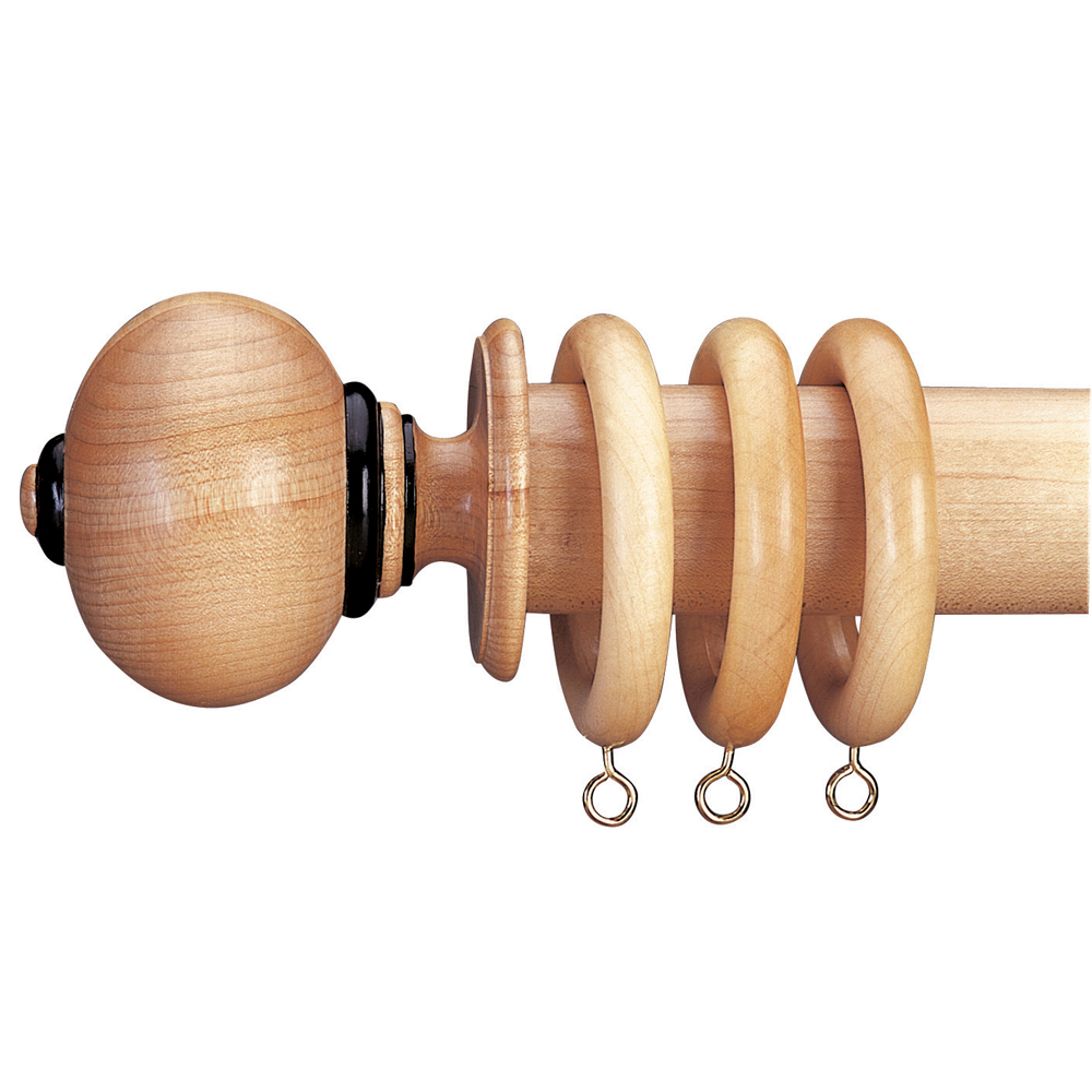 Simple Ball and Button finial on curtain pole