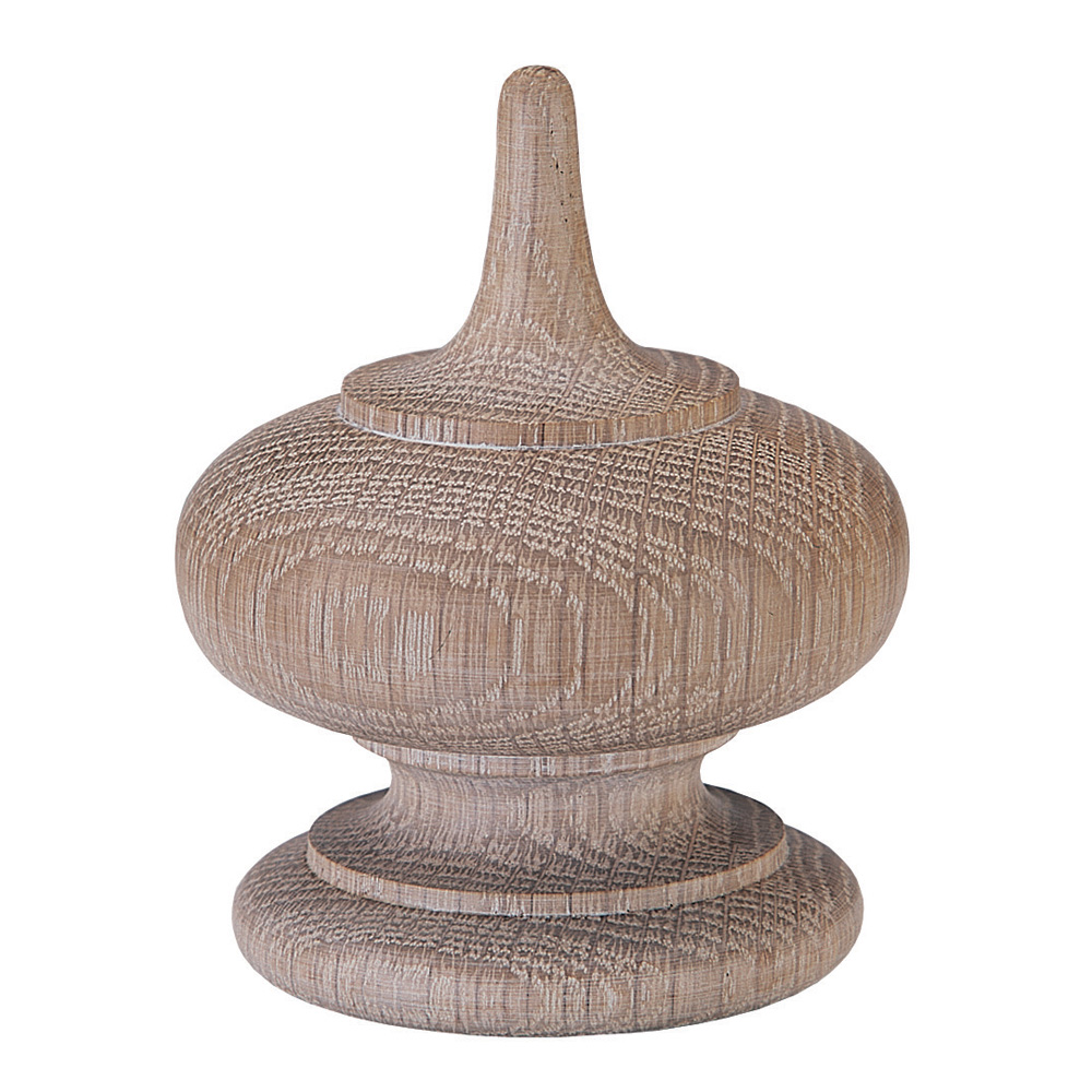 Simple Oval and Point finial, limed oak