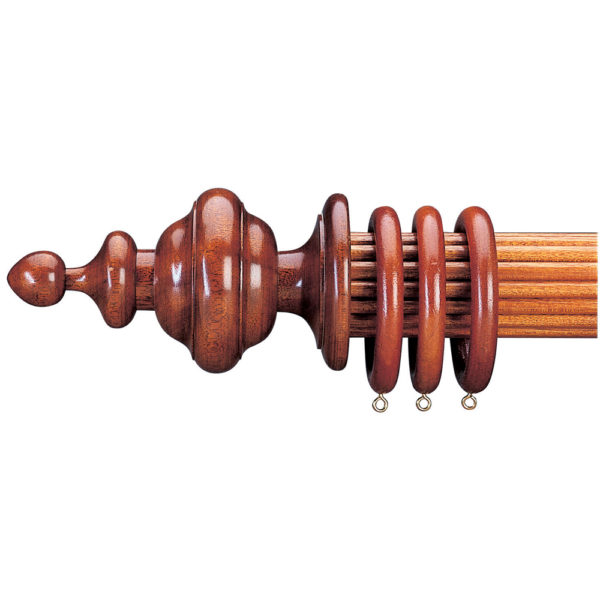 Reeded Natural Mahogany Pole