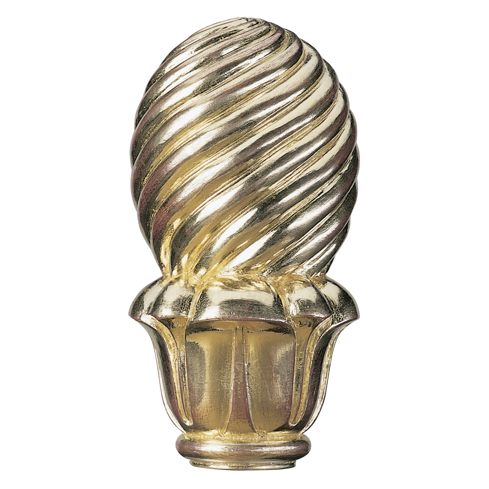 Spiral Gadroon finial, Water Gilt Gold Leaf on red